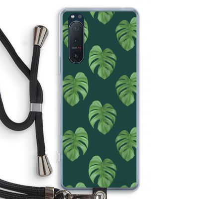 Monstera leaves: Sony Xperia 5 II Transparant Hoesje met koord