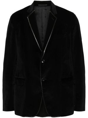 Gucci Pre-Owned blazer à finitions en cuir (années 2000) - Noir