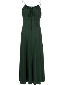 TOTEME robe mi-longue en soie à fronces - Vert