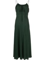 TOTEME robe mi-longue en soie à fronces - Vert