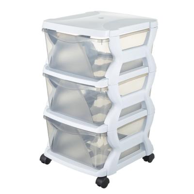 Bama Insieme Ladesysteem met Wieltjes 3 Laden 36x40x62 cm Wit/Transparant