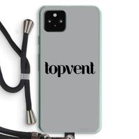 Topvent Grijs Zwart: Pixel 5a 5G Transparant Hoesje met koord