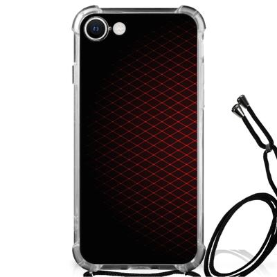 iPhone SE 2022 | 2020 | 8 | 7 Doorzichtige Silicone Hoesje Geruit Rood iPhone SE 2022 | 2020 | 8 | 7 Doorzichtige Silicone Hoesje Geruit Rood