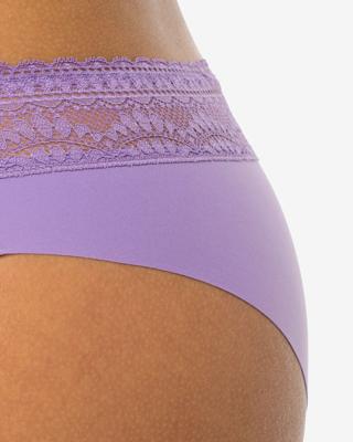 HEMA Dames brazilian micro met kanten tailleband lichtpaars (lichtpaars)