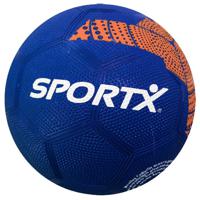 SportX Rubberen Voetbal 22 cm Blauw/Oranje - thumbnail