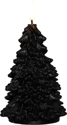 Anna&apos;s Collection LED kaars kerstboom wax 3D vlam zwart Ø 8,5 x 15cm