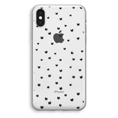 Kleine kattenkopjes: iPhone XS Transparant Hoesje