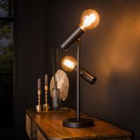 LifestyleFurn Tafellamp Melany 2-lamps, Metaal - Charcoal