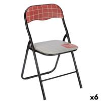 Vouwbare Stoel Gift Decor 70946 Hand Made Bruin Zwart Grijs Tegel 43 x 46 x 78 cm 45 x 88 x 5 cm (6 Stuks)