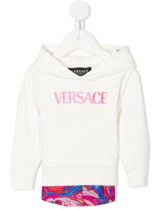 Versace Kids robe-sweat à logo imprimé - Blanc