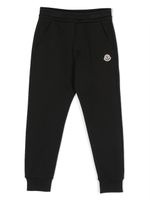 Moncler Enfant pantalon de jogging en coton à patch logo - Noir