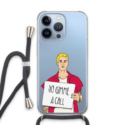 Gimme a call: iPhone 13 Pro Transparant Hoesje met koord