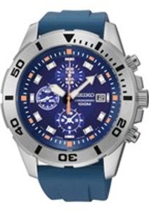 Horlogeband Seiko 7T92-0NS0 / SNDE03P1 / R00H013J0 Silicoon Blauw 22mm