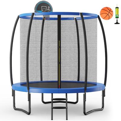 Buiten Trampoline Met Basketbalring Omheining Net Veiligheidsmat Basketbal & Ballenpomp Inbegrepen voor Kinderen en Volwassenen