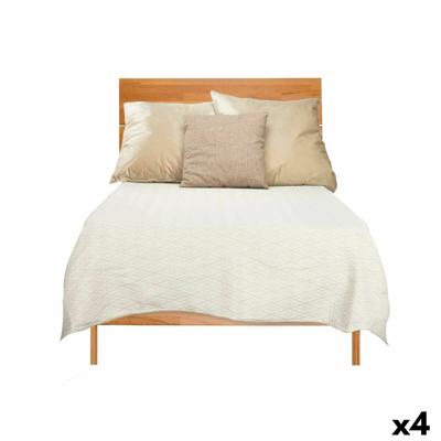 Sprei 180 x 260 cm Ruiten Beige (4 Stuks)