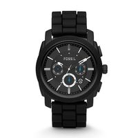 Horlogeband Fossil FS4487IE / FS4487 / MACHINE Silicoon Zwart 24mm