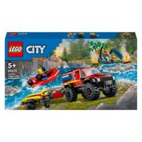 LEGO city 60412 4x4 brandweerauto met reddingsboot