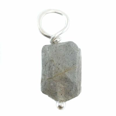 Ruwe Edelsteen Hanger Labradoriet 925 Zilver (8 - 12 mm)