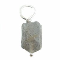 Ruwe Edelsteen Hanger Labradoriet 925 Zilver (8 - 12 mm)