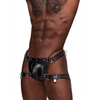 Male Power Scorpio - Imitatieleren Chastity Thong - One Size - Zwart - thumbnail