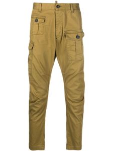 DSQUARED2 pantalon cargo en coton stretch à patch logo - Vert