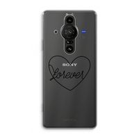Forever heart black: Sony Xperia Pro-I Transparant Hoesje