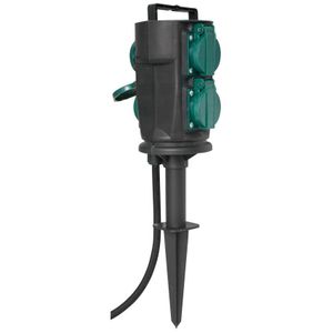 Buitenstopcontact met grondpin 4 stopcontacten 2 meter snoer en stekker