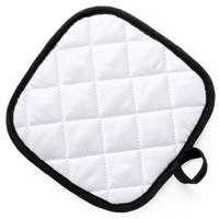 Pannenlap - wit/zwart - 17 x 17 cm - Koken - Pannenlappen - ophanglus
