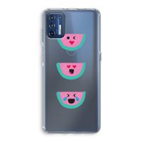 Smiley watermeloen: Motorola Moto G9 Plus Transparant Hoesje