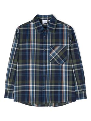 Aspesi Kids chemise en coton à carreaux - Bleu