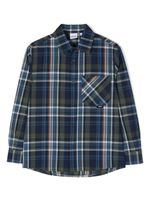Aspesi Kids chemise en coton à carreaux - Bleu