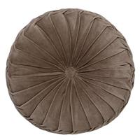 Dutch Decor Sierkussen rond Ø 40 cm velvet - KAJA - Driftwood - taupe