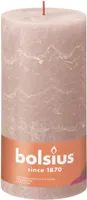 Bolsius stompkaars rustiek shine 10x20cm misty pink