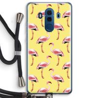Flamingo's geel: Huawei Mate 10 Pro Transparant Hoesje met koord