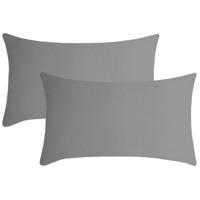 Stof Textile sierkussen Nelson - 2x - grijs - 30 x 50 cm - bank kussens - polyester