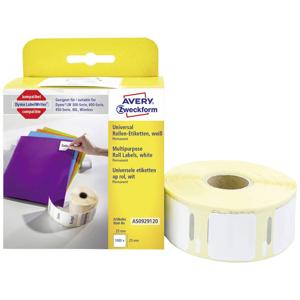 Avery-Zweckform AS0929120 Etiketten 25 x 25 mm Papier Wit 1000 stuk(s) Permanent hechtend Universele etiketten