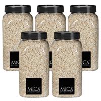 Mica Decorations decoratie stenen/granulaat - 5x - 650ml - creme - hobby steentjes