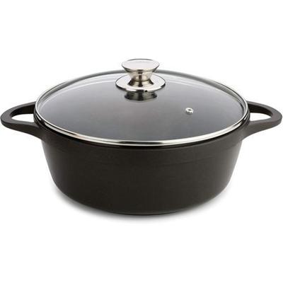 Kookpot met Deksel Valira BLACK IND 24CM Ø 24 cm Zwart Aluminium