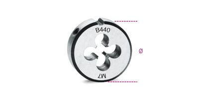 Beta Snijplaten, grove spoed, metrische draad, verchroomd staal 440 8 - 004400008
