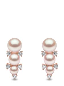 Yoko London boucles d'oreilles en or rose 18ct pavées de diamants