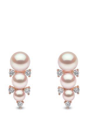 Yoko London boucles d'oreilles en or rose 18ct pavées de diamants