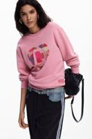 sweater met logo en kraaltjes - RED - XL