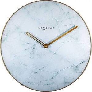 NeXtime - Marble - Klok - Glas - Ø40 cm - Wit/Goud