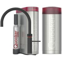 Quooker Fusion Round Keukenkraan Set - Kokend Warm- en Koud Water - Zwart - Inclusief COMBI Reservoir & CUBE - Direct Gekoeld Bruisend Water