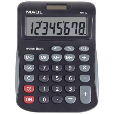 Maul MJ 550 Bureaurekenmachine Zwart Aantal displayposities: 8 werkt op batterijen, werkt op zonne-energie (b x h) 155 mm x 11 mm
