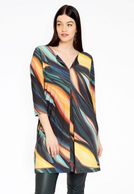 Yoek Tuniek met plooi | Zwart | Maat 50/52