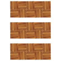 VidaXL Terrastegels verticaal patroon 30 x 30 cm Acacia set van 30