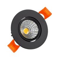 Inbouwspot zaagmaat 55mm zwart 3W led Warm wit 2700k