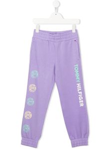 Tommy Hilfiger Junior pantalon de jogging à logo imprimé - Violet