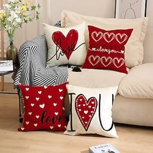 4 stks Valentijnsdag dubbele dubbelzijdige kussensloop zachte decoratieve vierkante kussenhoes kussensloop voor slaapkamer woonkamer slaapbank stoel Lightinthebox